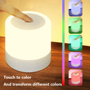 LED Night Light 7 Colors USB Bedside Living Room Table Lamp (Remote White) Newly