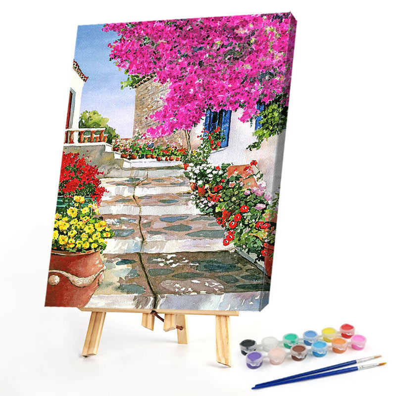 Yard Corner Oil Paint By Numbers Kit DIY Drawing Picture for Adults Home Decor