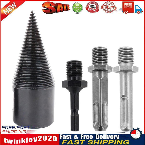 4pcs Woodworking Wood Separator Spiral Cone Reamer Splitter Drill Bit (A) Newly