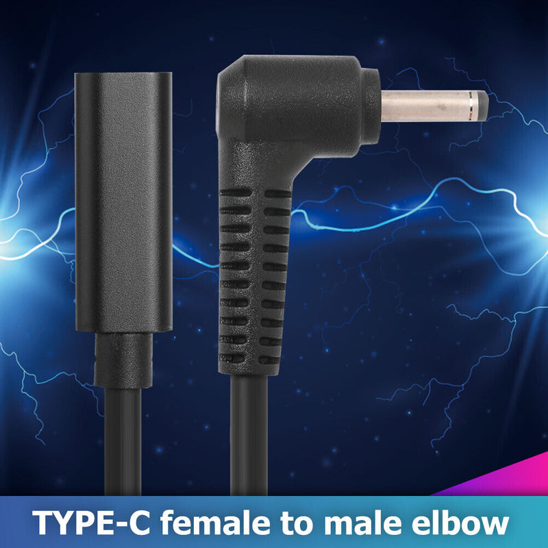PD USB C Female to Right Angle DC Connector Adapter for Laptop (3.5x1.35mm)
