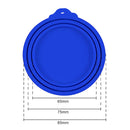 Silicone Canned Lids Reusable Cover Food Keeper Lid for Pets (Dark Blue) Newly