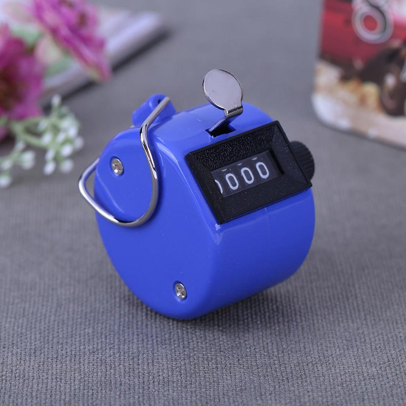 Clicker Counter 4 Digit Number Counters Plastic Shell Hand Held(Blue)