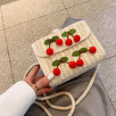 Summer Cherry Straw Messenger Bags Women Handbags Crossbody Shoulder Bag
