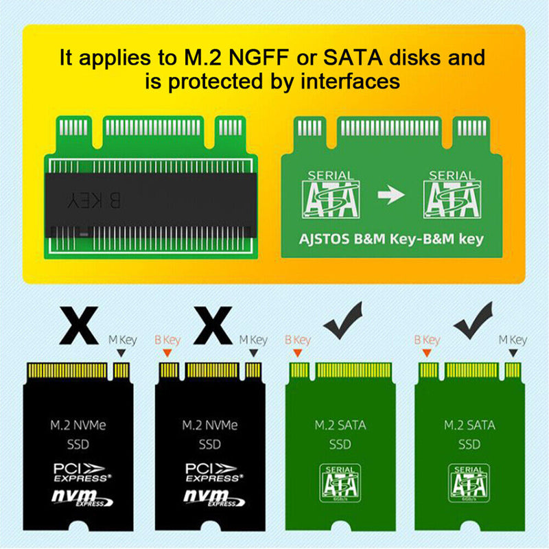 M.2 PCIE SSD Adapter Card M.2 PCIE NVME SATA NGFF Expansion Riser Card for PC