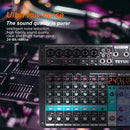 Mixer Sound Mixing Console USB Soundcard DJ Audio 48V Power (8 Channel US)