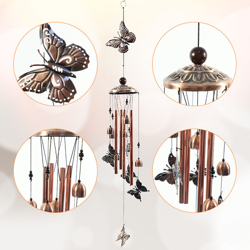 Butterfly Wind Chimes Gifts for Mom Windchimes Outdoor Decorations with S Hook