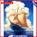 Hand Painted Oil Paint By Numbers DIY Sailboat Drawing Home Wall Decoration Gift