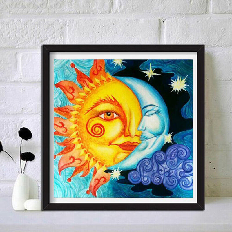 5D DIY Full Drill Diamond Painting Sun and Moon Embroidery Mosaic Home Decor Kit