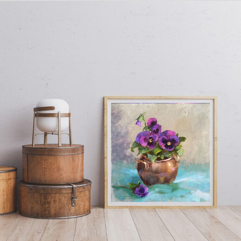 Flower Oil Paint By Numbers Kits Canvas DIY Coloring Drawing for Adults Children