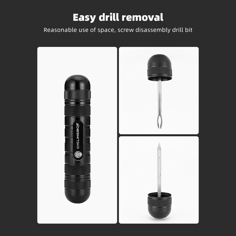 CYCLINGBOX Bicycle Tubeless Tire Repair Kit Bike Tyres Puncture Stripes Tools