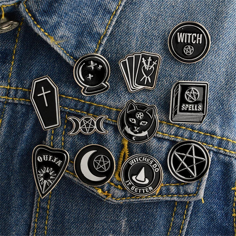 Dripping Oil Witches Cartoon Spells Enamel Pins Brooch Badge Clothes Lapel Pin