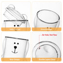 Creative Double Layer With Lid 300ml Coffee Mug Cute Bear Clear Glass Cup