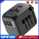 Universal Travel Plug Adapter 3USB Type C Socket Wall Charger for UK/EU/AU/US