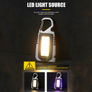 COB LED Mini Keychain Flashlight Torch 7 Modes Waterproof Camping Survival Light