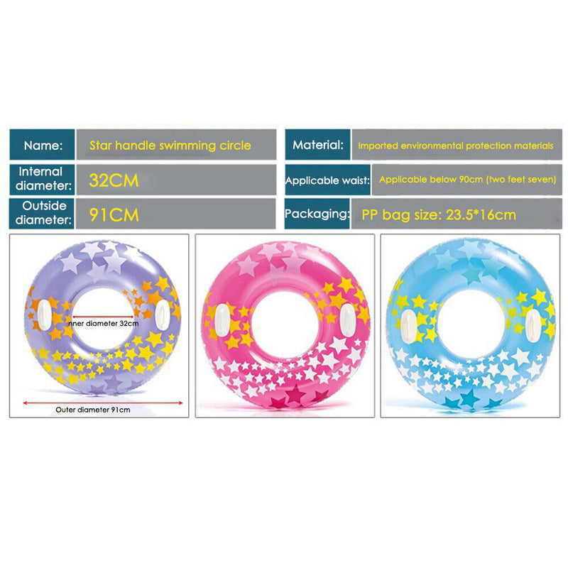 Inflatable Swimming Rings Adults Pool Beach Floating Swim Circle (Pink)