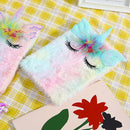 80 Pages Plush Cartoon Diary Notebook Stationery Gift School Supply (Blue) Newly