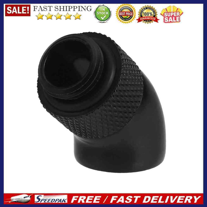 G1/4 Screw Thread 45 Degree Elbow Rotation Brass Connector Fitting(Black)