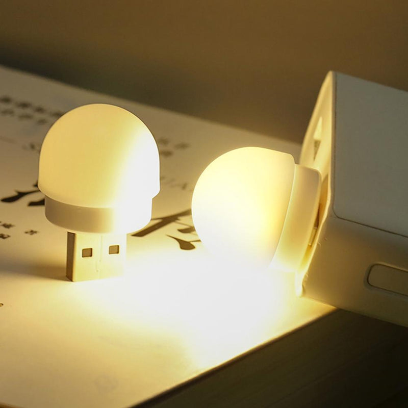 USB Plug Lamp Computer Mobile Power Charging USB Night Light (1pc-Warm)