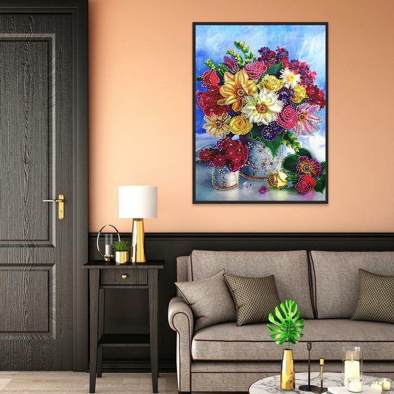 5D DIY Special Shaped Diamond Painting Flower Cross Stitch Mosaic Craft Kit