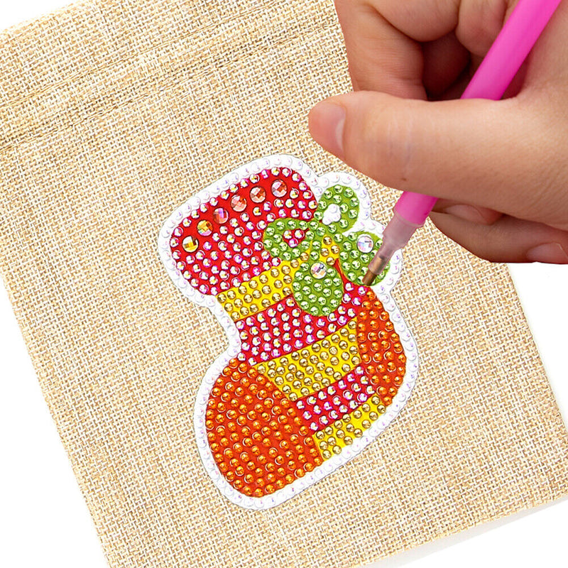 Drawstring Christmas Candy Bag DIY Diamond Painting Kit (FD006A+FD006B)