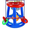 Swimming Pool Basketball Hoop Set - Inflatable Floating Hoops with Ball & R