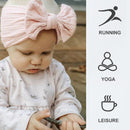 Soft Nylon Baby Headband Bows Newborn Girls Infant Turban Hairband (Pink) Newly