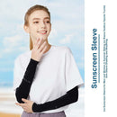 2pcs Ice Silk Sunscreen Cuff Summer Riding Running Cool Arm Sleeves (Black)