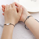 Fashion Woven Rope Tai Chi Yin Yang Charm Alloy Pendant Couple Bracelet