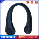 Summer Mute Leafless Air Cooling Hanging Neck Fan for Sports Travel (Blue)