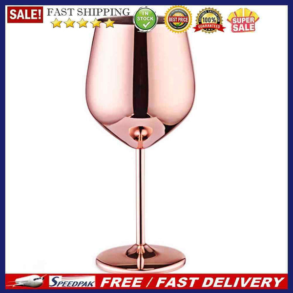 500mL Stainless Steel Juice Goblet Drum Shape Red Wine Cup (Copper Plating)