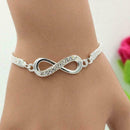 Fashion Rhinestone Infinity Bracelet Adjustable Bangle Women H Z0Q band J1E1