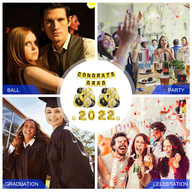 2022 Graduation Balloon Kit - Hanging Banner Grad Party Decorations (A) Newly