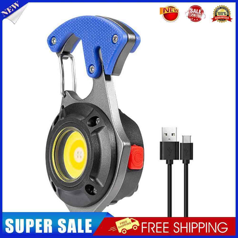 Multifunction COB LED Flashlight Camping Mini Screwdriver Keychain Lamp (Blue)