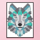 14CT Partial Cross Stitch Wolf Counted DIY Embroidery Needlework Animal Wall Art