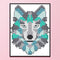 14CT Partial Cross Stitch Wolf Counted DIY Embroidery Needlework Animal Wall Art