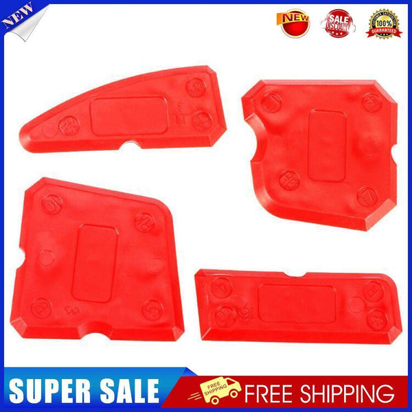 4pcs Smoothing Spatula Sealant Remover Caulking Scraper Grout Kit (Red)