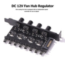 DC 12V Fan Hub Regulator 8 Way SATA/3Pin Speed Controller for PC Computer Case