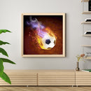 5D Diamond Painting DIY Flame Football Kits Full Round Drill Rhinestone Dec