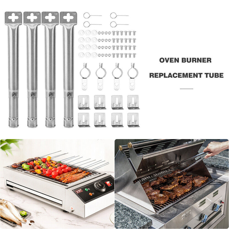 4pcs Front to Rear Grill Inflamer Tube High Temperature Resistant Grill Pipe