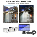 3 Head Motion Sensor Solar Lights Waterproof Remote Control Lamp (122LED) Newly