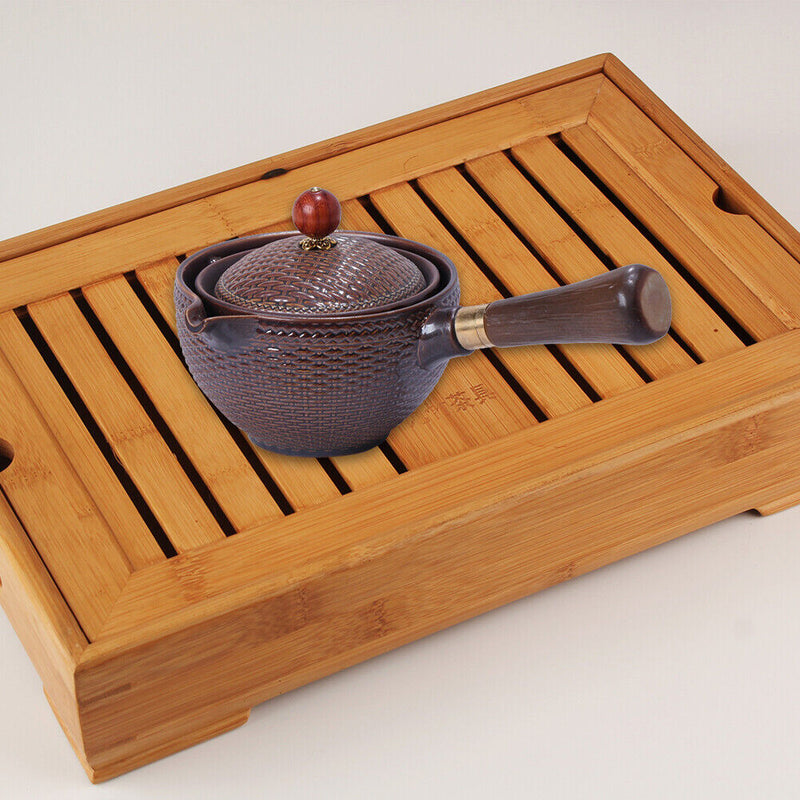 Portable Chinese Gongfu Kung Fu Tea Set Rotating Ceramic Teapot Teaware (C)