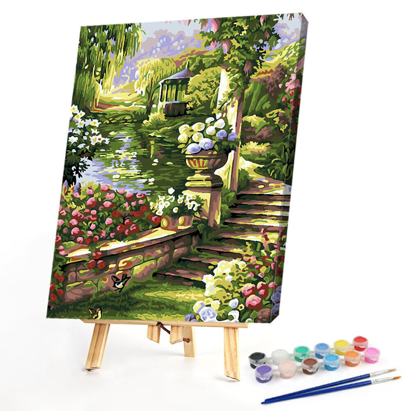 Frameless Painting By Numbers Step Up DIY Handmade Drawing On Canvas Craft Gift