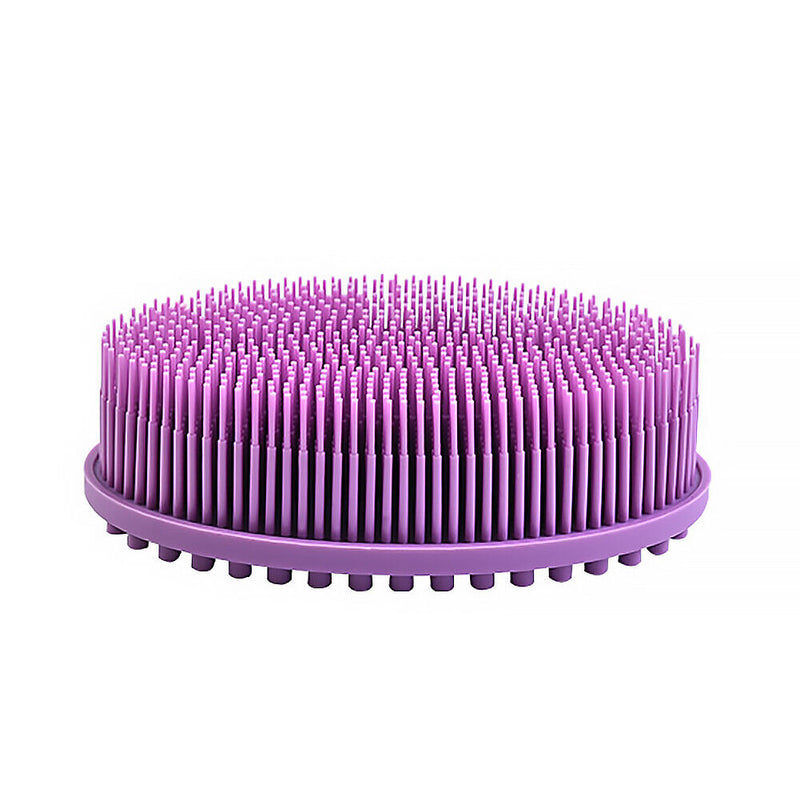 Bath Brush Silicone Massage Baby Skin Exfoliating Scrubbing Tool (Purple) Newly