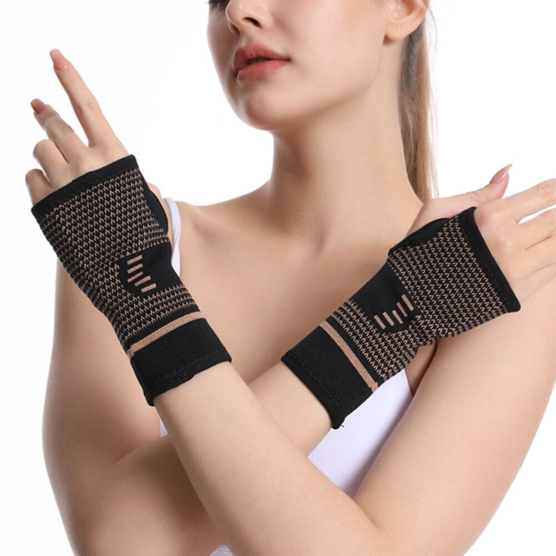 Knit Wrist Brace Guard Sports Fitness Basketball Compression Elastic Hand G
