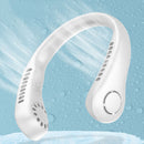 Mini Bladeless Hanging Neck Fan USB Rechargeable Summer Air Cooler (White)