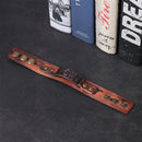 Alloy Buckle Leather Wristband Cuff Bracelet Wrap Bangle Punk Snap Bracelet