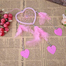 DIY Feathers Peach Heart Crafts Dreamcatcher Handmade Dream Catcher Net