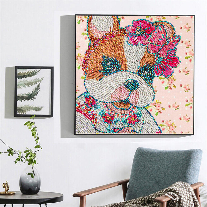 DIY 5D Mosaic Cat Rhinestone Drawing Part Special Shape Diamond Painting Kits