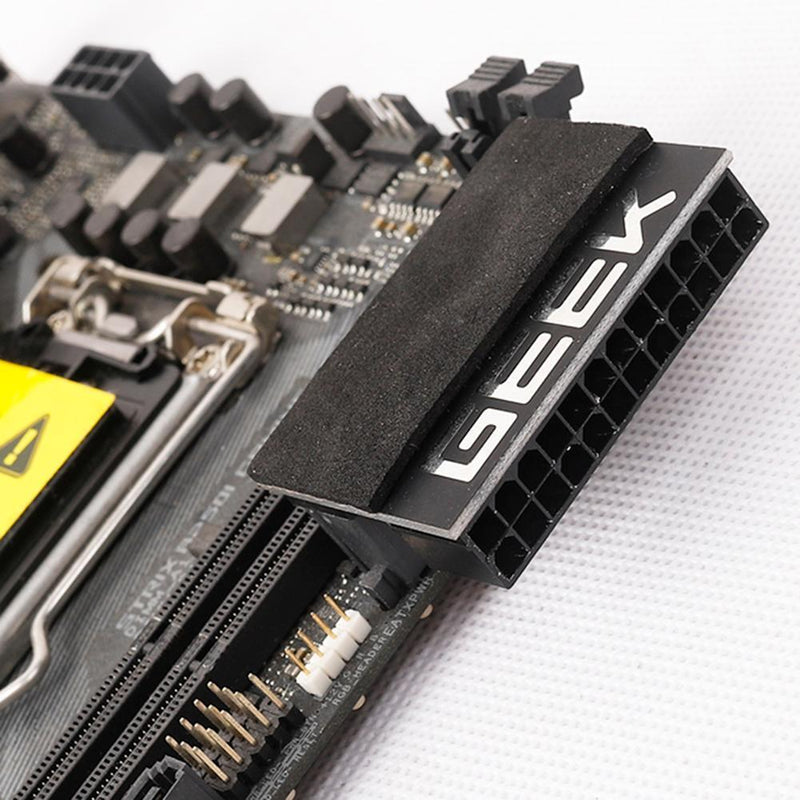 90 Degree Desktop Motherboard ATX 24Pin Female to 24Pin Male Power Adapter