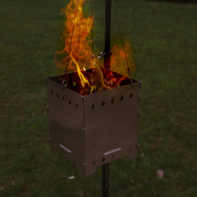 Stainless Steel Picnic Wood Charcoal Burning Stoves Campfire BBQ Barbecue S